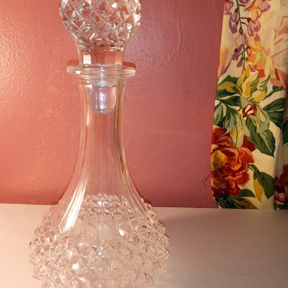 LEAD CRYSTAL D'ARQUES CUT GLASS DECANTER SERVER MADE IN FRANCE